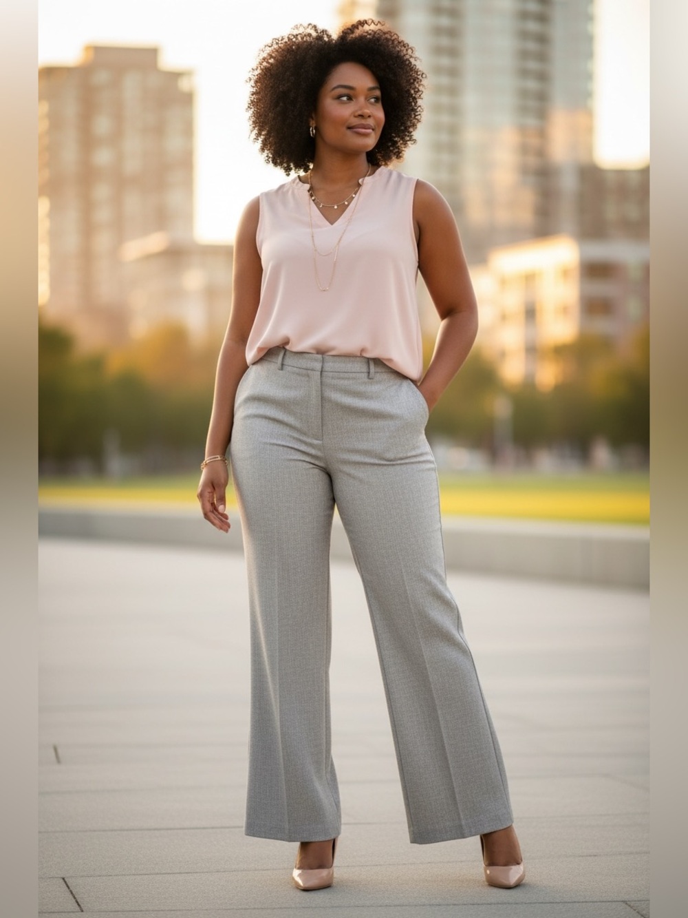 Kasper Gray Dress Pants Women's Career Office Straight Leg Business Trousers